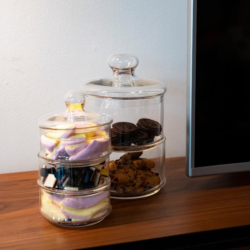 Alpina - Glass container / jar for sweets, 3 levels, 12x23 cm 5