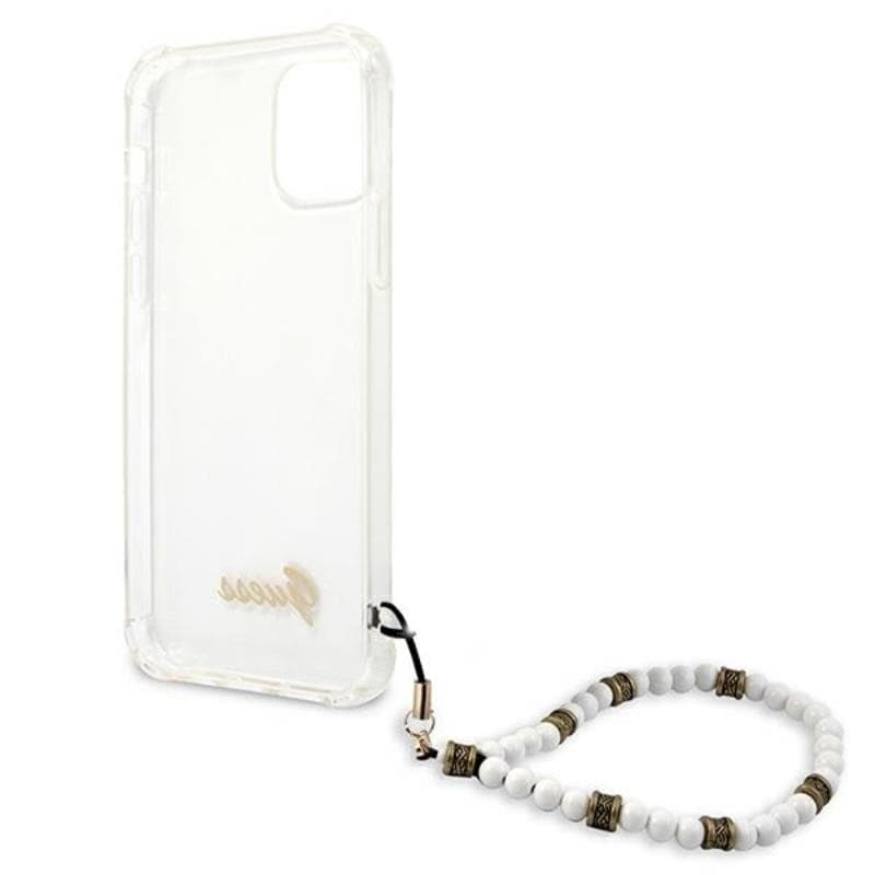 Guess White Pearl Strap - Case iPhone 12 / iPhone 12 Pro (Clear) 7
