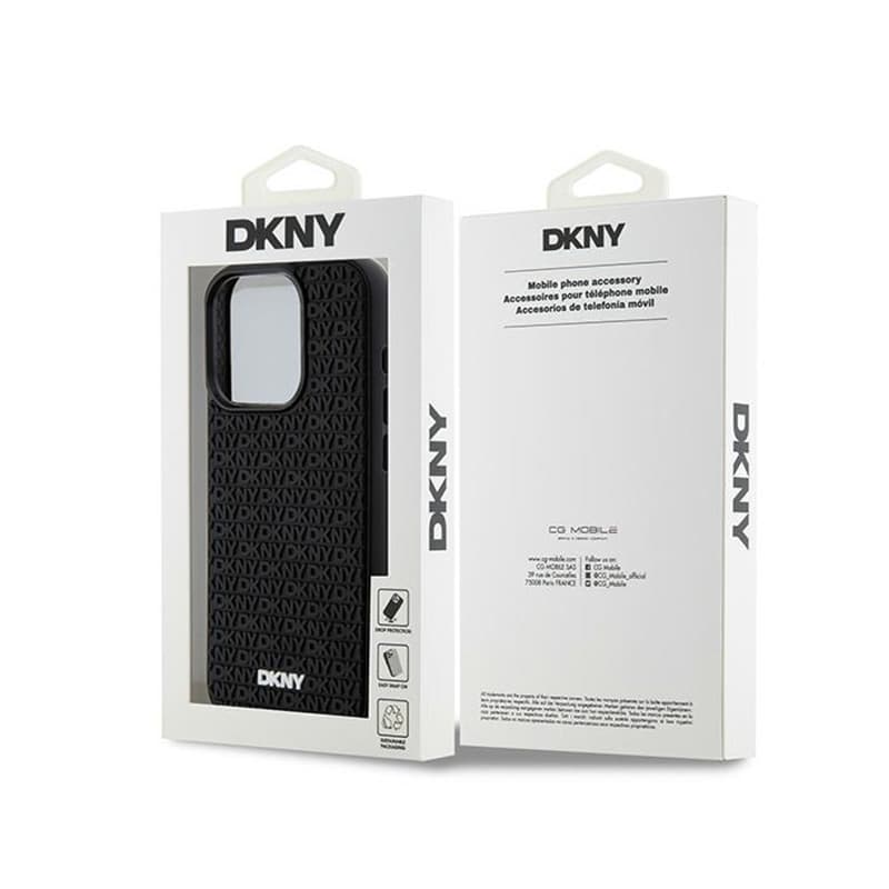 DKNY 3D Rubber Repeat Pattern - Case for iPhone 15 Pro Max (Black) 8