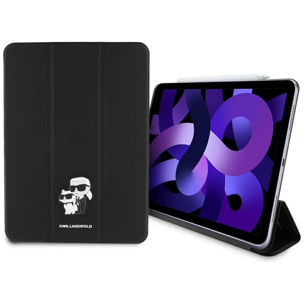 Karl Lagerfeld Book Cover Saffiano Magnetic Karl & Choupette - Case iPad Air 11” M3 (2025) / iPad Air 11” M2 (2024) (black)