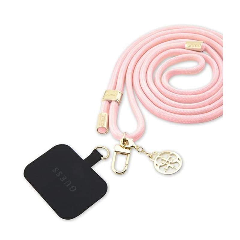 Guess CBDY Cord Nylon 4G Metal Charm - Universal phone strap (pink) 1
