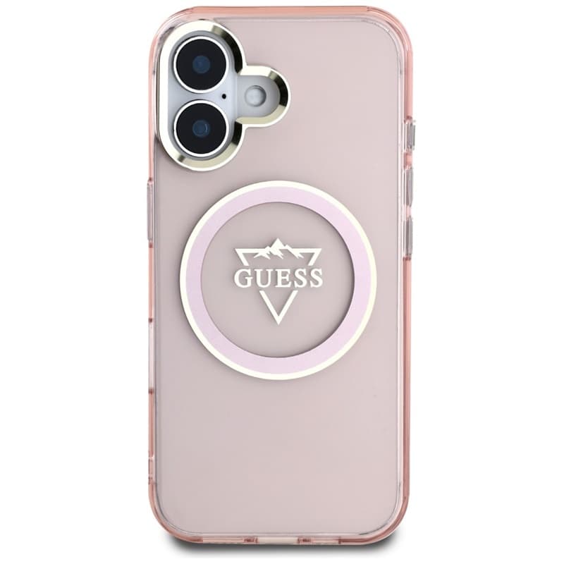Guess IML Metal Mountain Logo MagSafe - Case for iPhone 16 (pink) 3