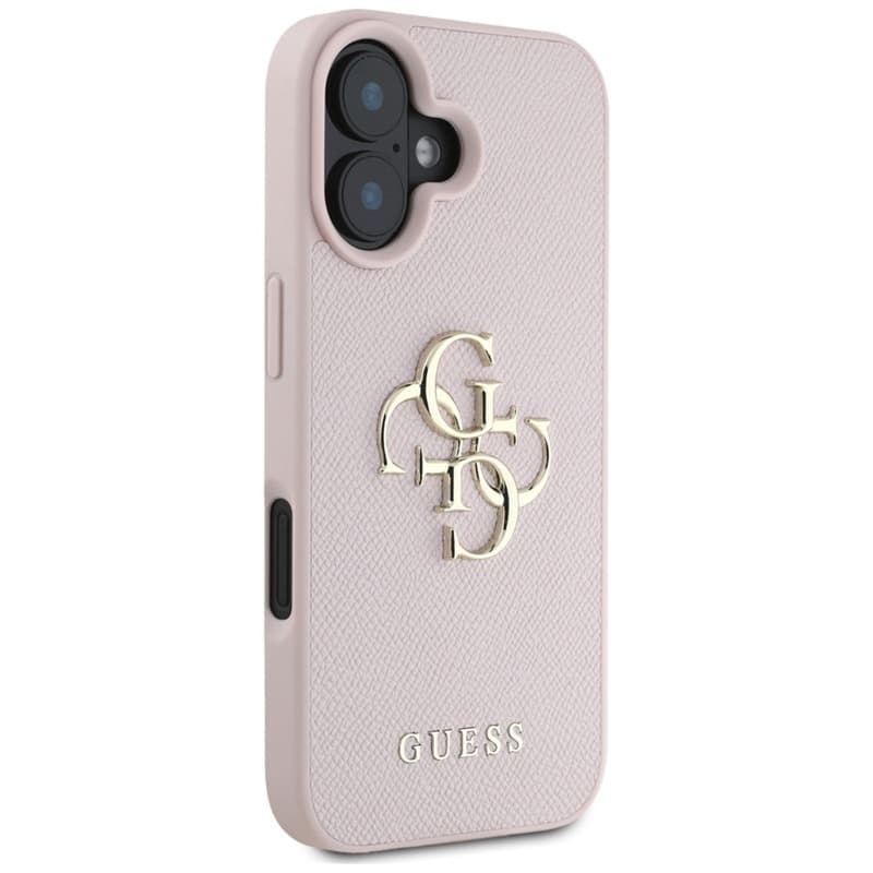 Guess Grained Big 4G Logo Small Classic Logo - Case for iPhone 16 (pink) 4