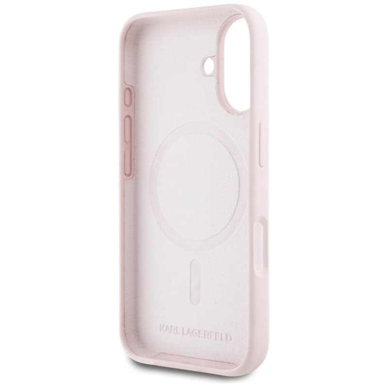 Karl Lagerfeld Silicone Double Heads And Circle MagSafe - Case for iPhone 16 (pink) 7