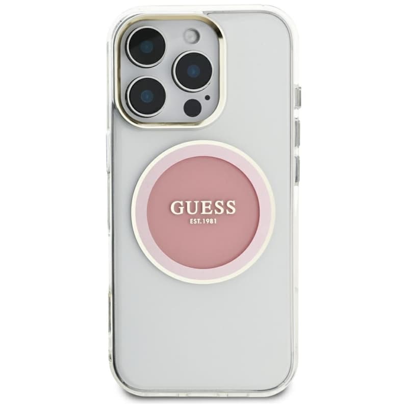 Guess IML Metal Colored Circle Classic Logo MagSafe - Case for iPhone 16 Pro Max (pink) 3