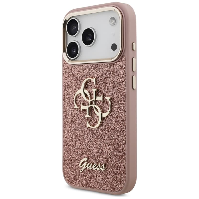 Guess Fixed Glitter Big 4G Metal Frame - Case iPhone 17 Pro (pink) 2