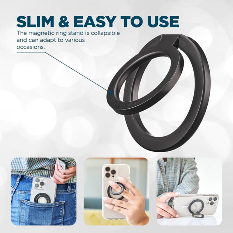Case-Mate Magnetic Ring Stand - MagSafe finger holder with stand function (Matte Black) 4