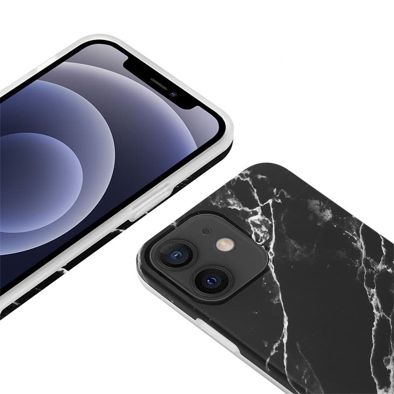 Crong Marble Case - iPhone 12 Mini Case (Black) 3