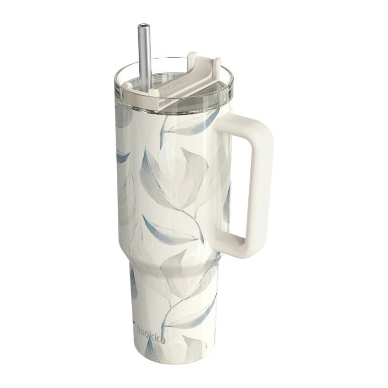 Quokka Stream - Stainless Steel Thermal Mug 1200 ml with Straw (Cotton)