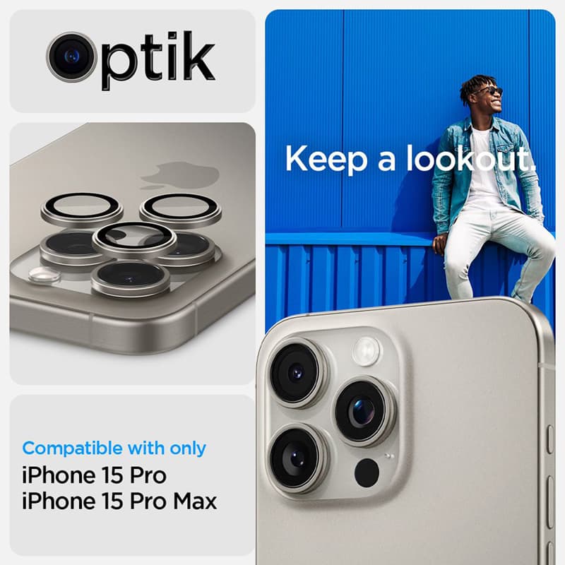 Spigen Optik Pro GLAS.TR EZ Fit Camera Protector 2-Pack - Lens protection glass for iPhone 17 Pro / 17 Pro Max / iPhone 15 Pro / 15 Pro Max / iPhone 14 Pro / 14 7