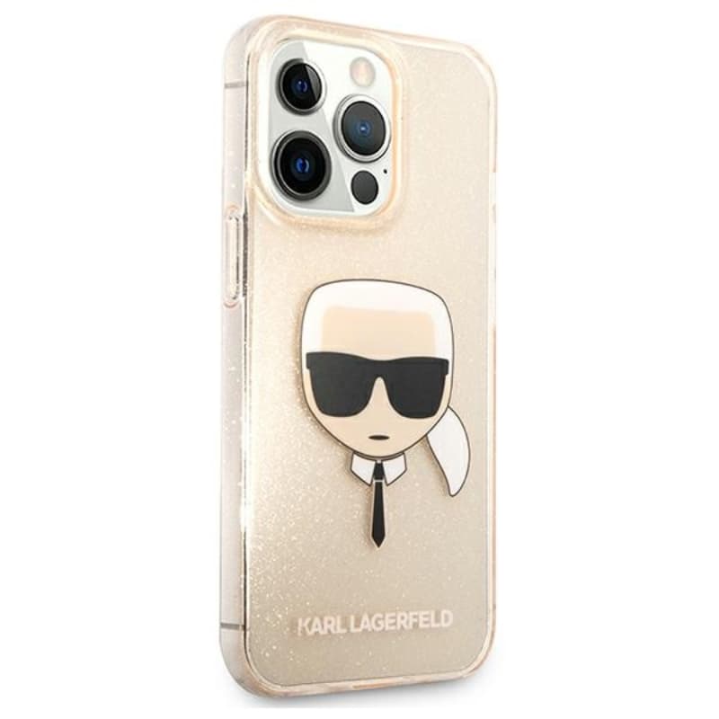 Karl Lagerfeld Karl’s Head Glitter - Case for iPhone 13 Pro (Gold) 4