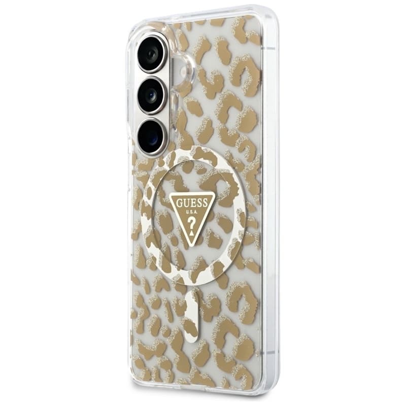 Guess IML Leopard Print Triangle MagSafe - Samsung Galaxy S26 Case (Brown) 2