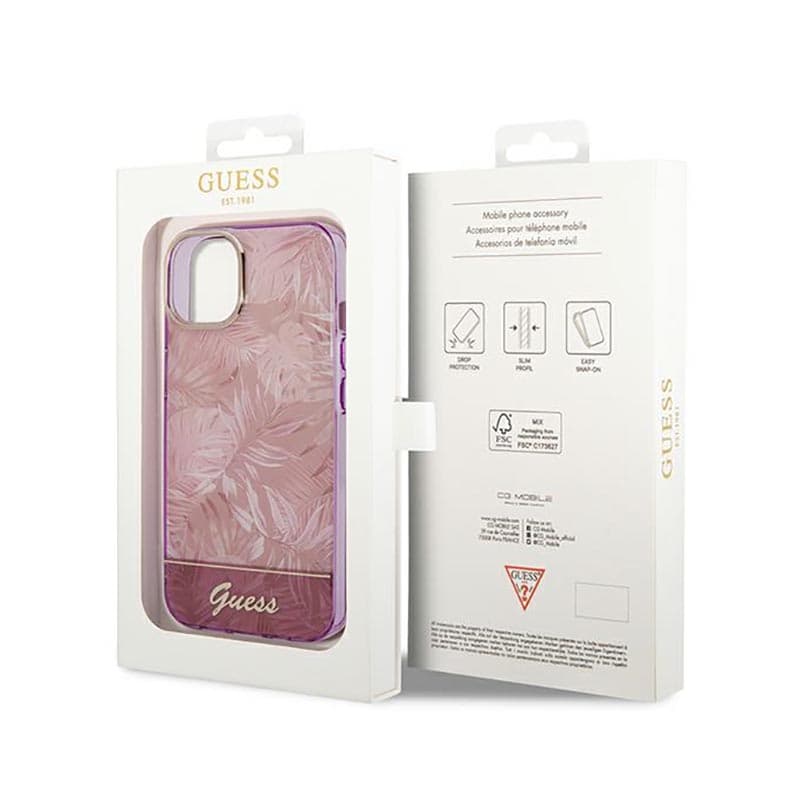 Guess Jungle Case - Case for iPhone 14 Plus (Pink) 8