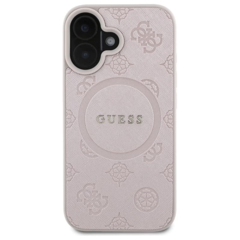 Guess Saffiano Peony Classic Logo MagSafe - Case for iPhone 16 (pink) 3