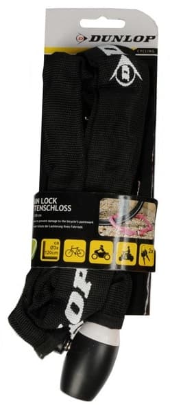 Dunlop - Bike lock with chain lock 120cm (Black) 1