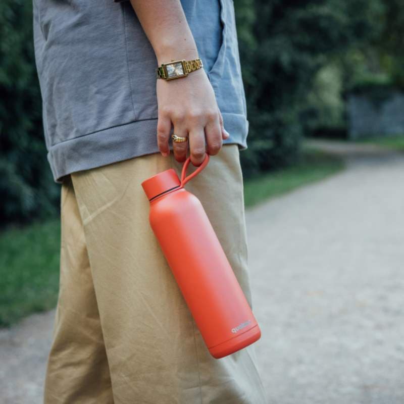 Quokka Solid With Strap - 630 ml Stainless Steel Thermos Bottle with Strap (Orange) 4