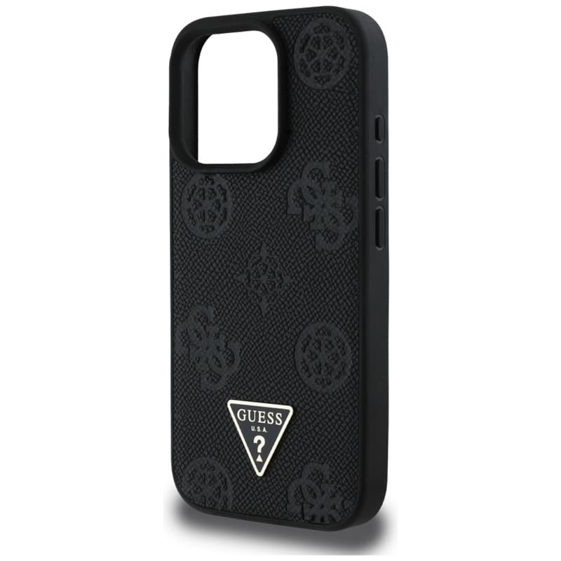 Guess Grained Hot Stamp Peony Triangle Logo MagSafe - Case for iPhone 16 Pro (black) 6