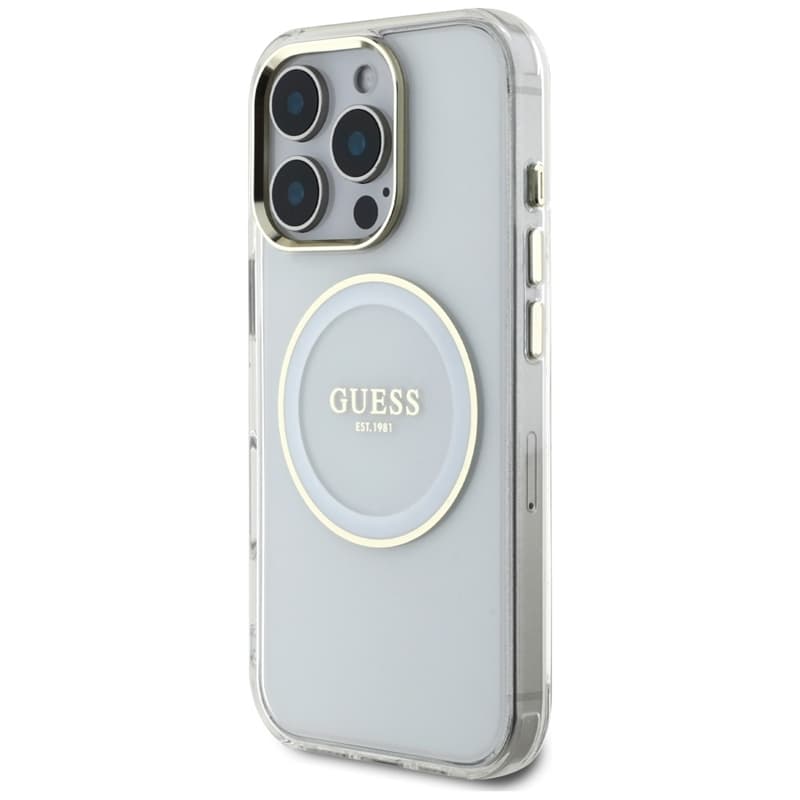 Guess IML Metal Colored Circle Classic Logo MagSafe - Case for iPhone 16 Pro (white) 2
