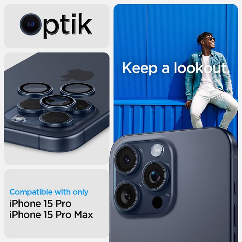 Spigen Optik Pro GLAS.TR EZ Fit Camera Protector 2-Pack - Lens protection glass for iPhone 15 Pro / iPhone 15 Pro Max / iPhone 14 Pro / iPhone 14 Pro Max (2 pcs 7