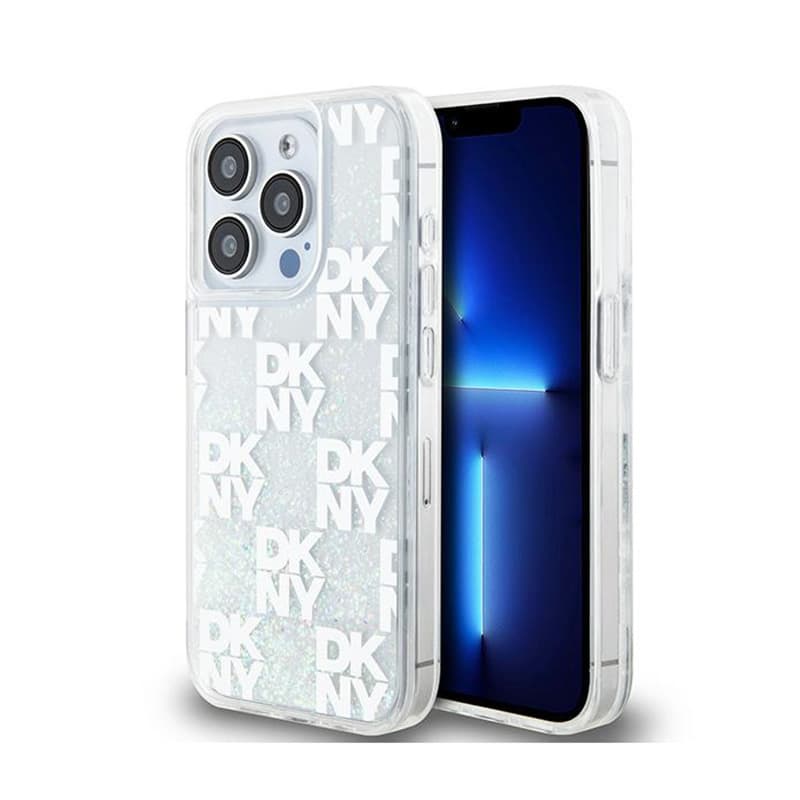 DKNY Liquid Glitter Multilogo - Case for iPhone 15 Pro (white) 1