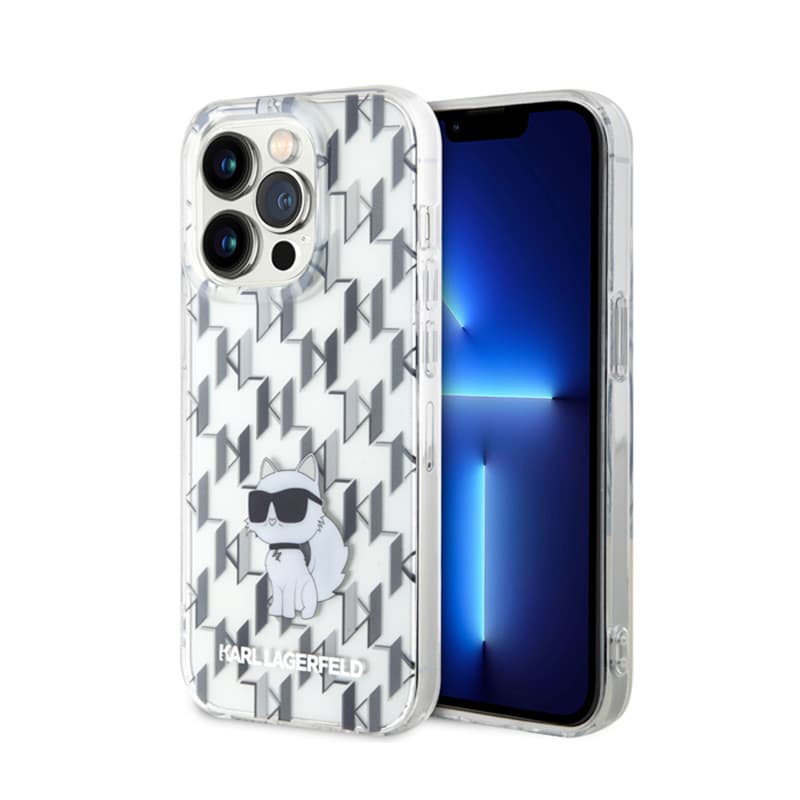 Karl Lagerfeld Monogram Choupette - Case for iPhone 15 Pro Max (Transparent)