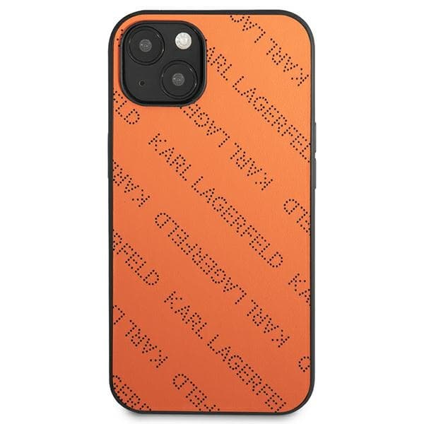 Karl Lagerfeld Perforated Allover - Cover for iPhone 13 (Orange) 3