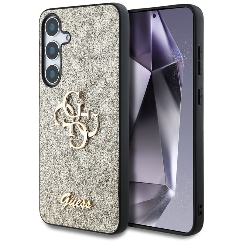 Guess Fixed Glitter Big 4G Metal Logo - Case for Samsung Galaxy S25+ (gold)