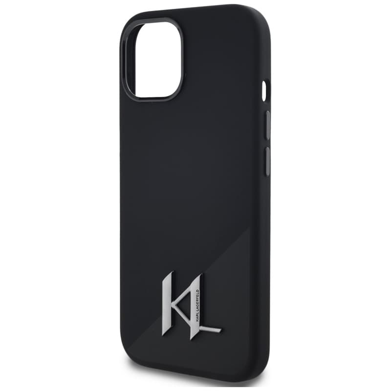Karl Lagerfeld Silicone Shadow Metal Initial MagSafe - Case for iPhone 15 (black) 6