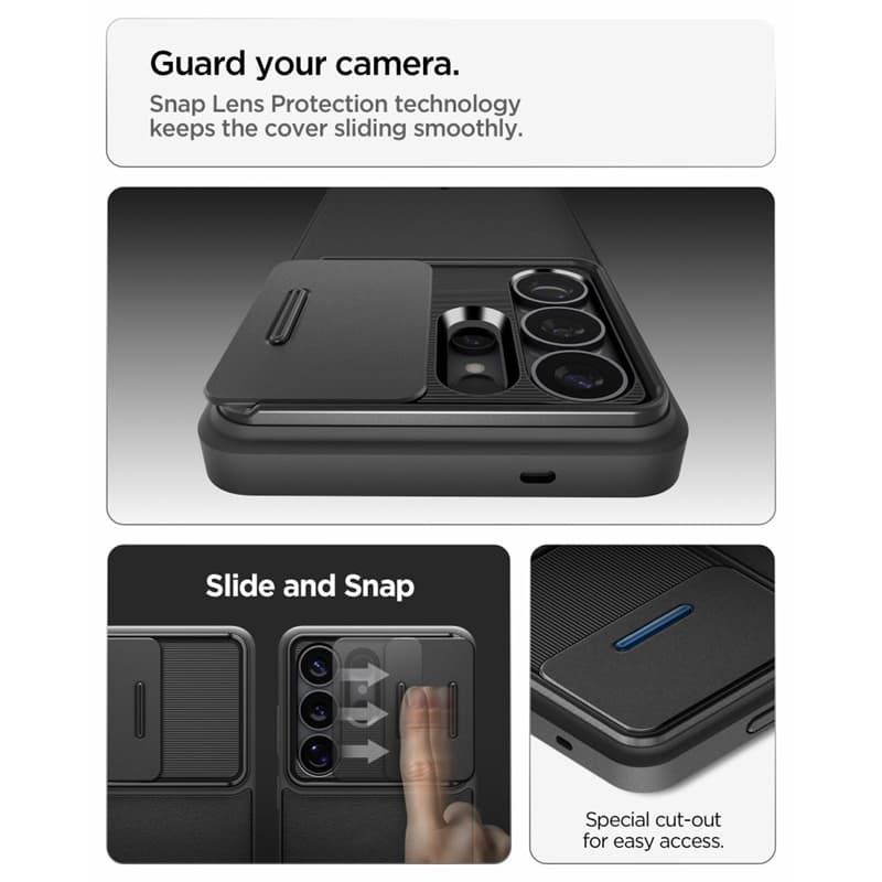 Spigen Optik Armor - Case for Samsung Galaxy S26 Ultra (Black) 6