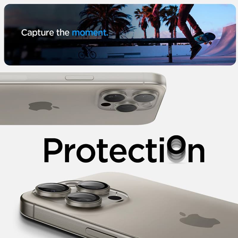 Spigen Optik Pro GLAS.TR EZ Fit Camera Protector 2-Pack - Lens protection glass for iPhone 17 Pro / 17 Pro Max / iPhone 15 Pro / 15 Pro Max / iPhone 14 Pro / 14 8