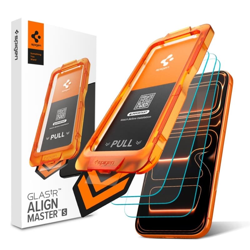 Spigen Glas.tR AlignMaster Slim 3-Pack - Tempered Glass for Apple iPhone 17 Pro Max (3 pieces)