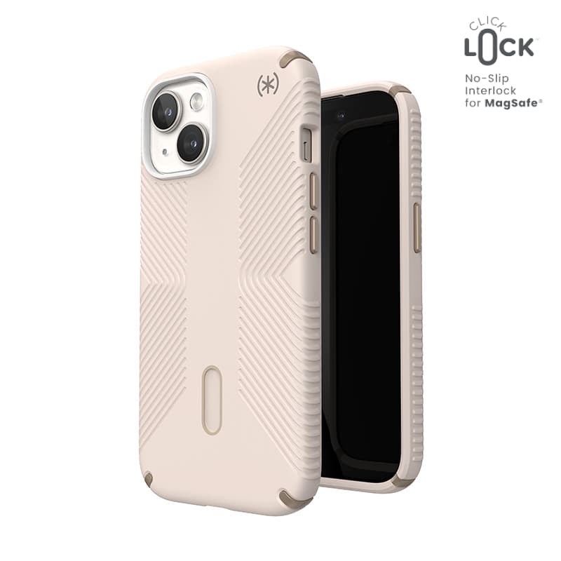 Speck Presidio2 Grip ClickLock & MagSafe - iPhone 17e / 16e / 15 / 14 / 13 Case (Bleached Bone / Heirloom Gold / Hazel Brown)