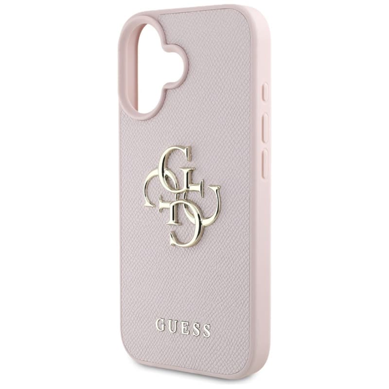 Guess Grained Big 4G Logo Small Classic Logo - Case for iPhone 16 (pink) 6