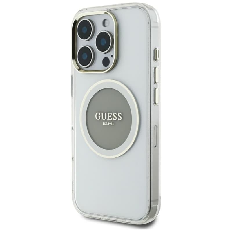 Guess IML Metal Colored Circle Classic Logo MagSafe - Case for iPhone 16 Pro Max (gray) 2