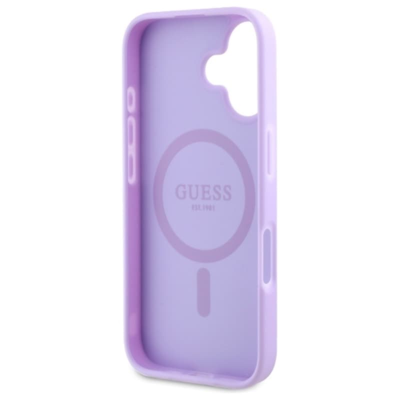 Guess Saffiano Peony Classic Logo MagSafe - Case for iPhone 16 (purple) 7