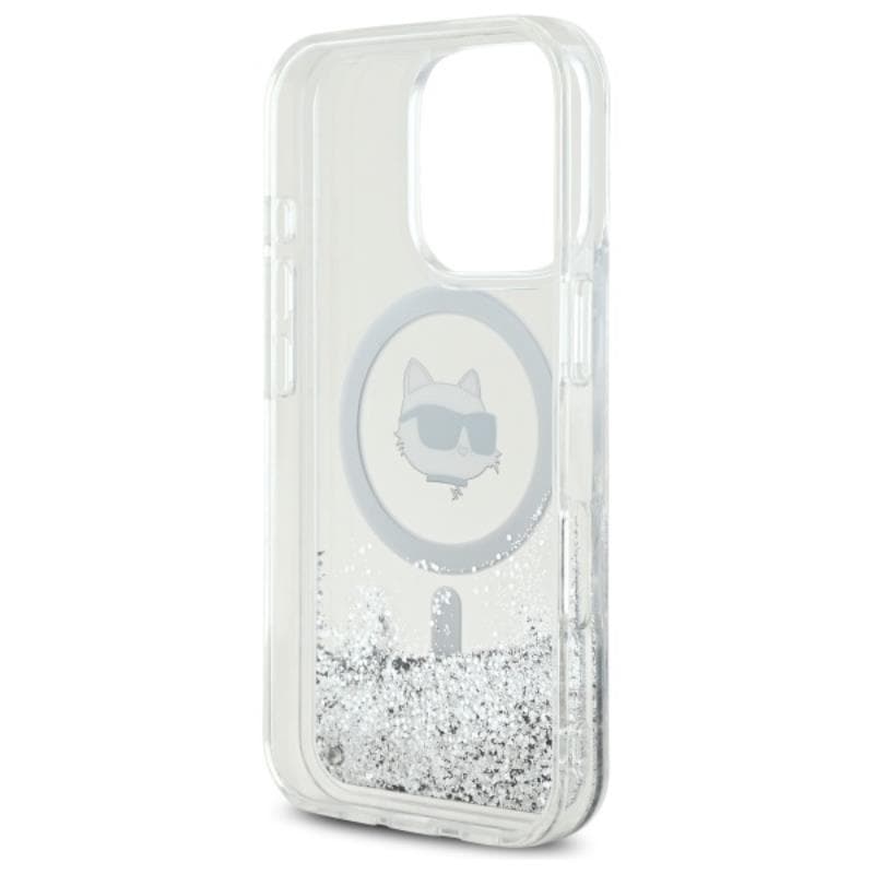 Karl Lagerfeld Liquid Glitter Choupette Head MagSafe - Case for iPhone 16 Pro Max (transparent) 7