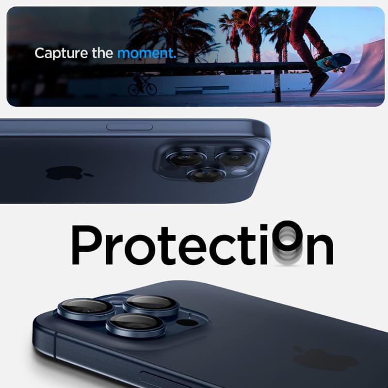 Spigen Optik Pro GLAS.TR EZ Fit Camera Protector 2-Pack - Lens protection glass for iPhone 15 Pro / iPhone 15 Pro Max / iPhone 14 Pro / iPhone 14 Pro Max (2 pcs 8