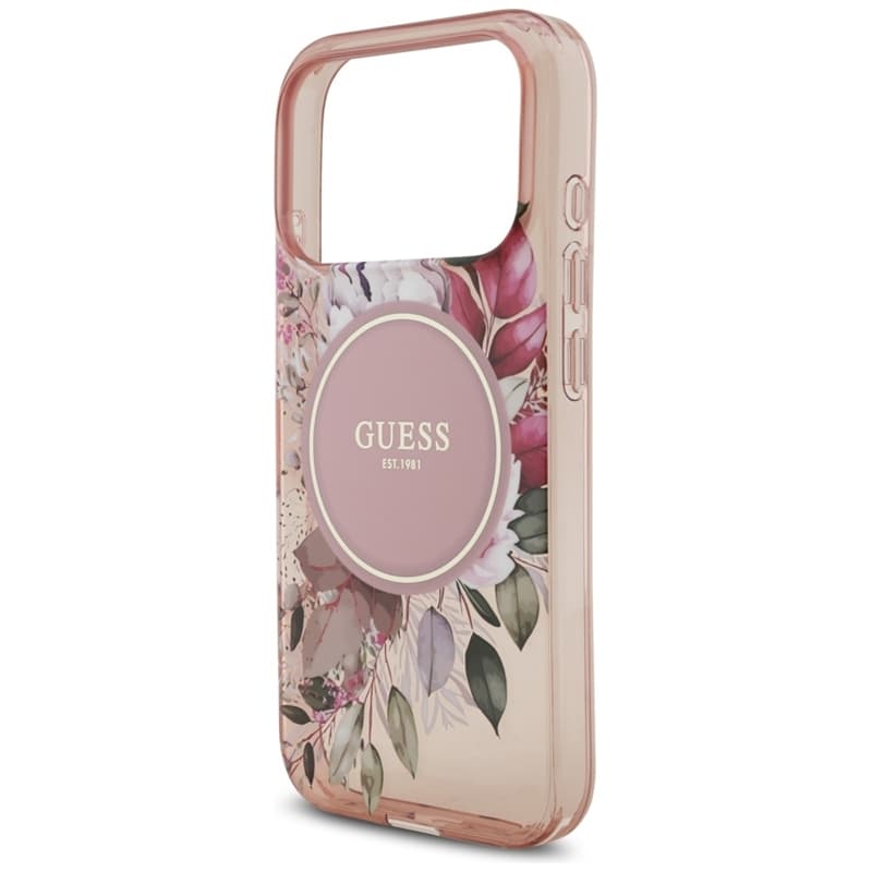 Guess IML Flowers Electro Pearl Strap MagSafe - Case iPhone 17 Pro (pink) 6