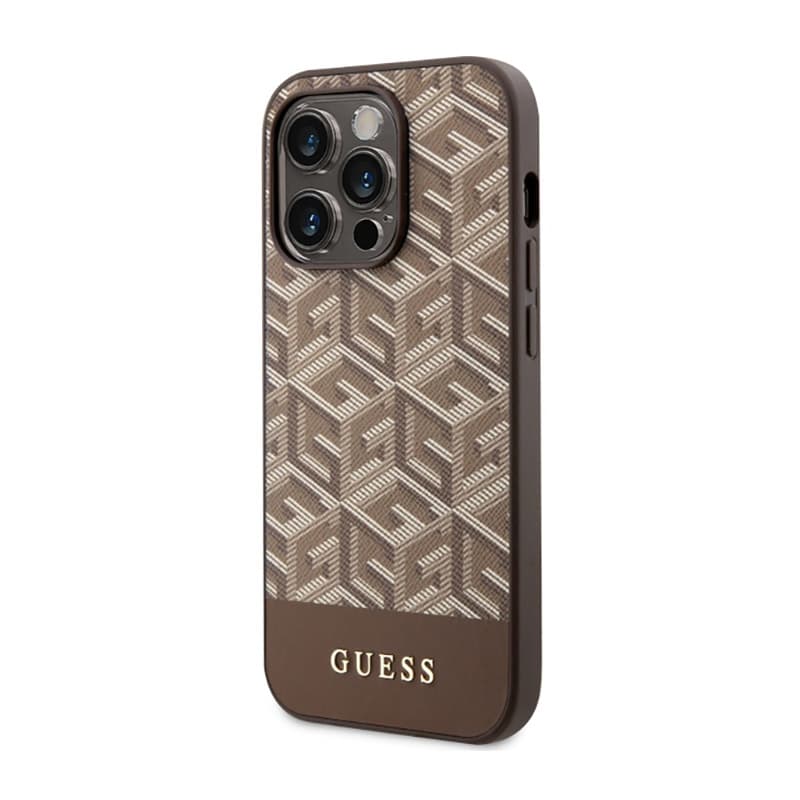 Guess GCube Stripes MagSafe - Case for iPhone 14 Pro (Brown) 2