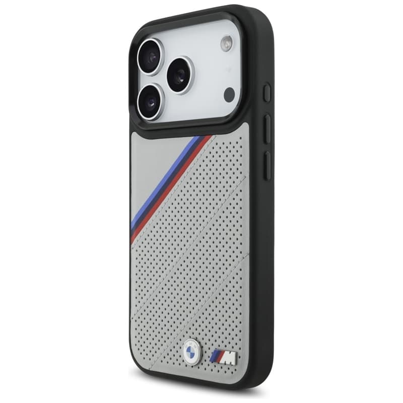 BMW M Tricolor Metal Logo MagSafe - iPhone 17 Pro Case (Gray) 2