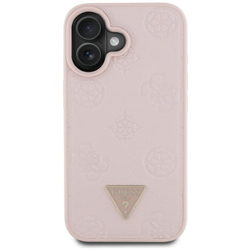 Guess Grained Hot Stamp Peony Triangle Logo MagSafe - Case for iPhone 16 (pink) 3