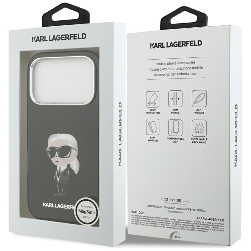 Karl Lagerfeld IML Aquarelle Karl & Logo MagSafe - Case iPhone 17 Pro (Black) 8