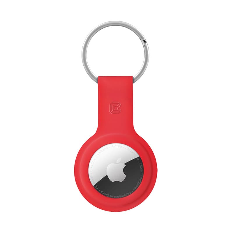 Crong Silicone Case with Key Ring – Protective keychain case for Apple AirTag 1/2 (red) 2