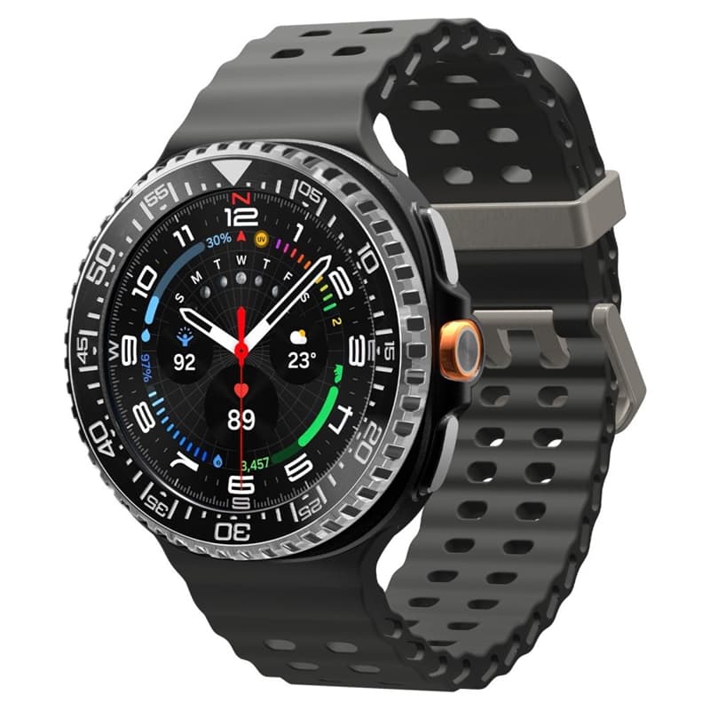Spigen Bezel Tune Pro Diver - Case / Protective Ring for Samsung Galaxy Watch 8 Classic 46 mm (Silver) 2
