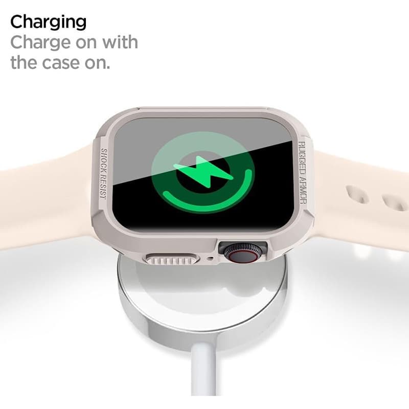 Spigen Rugged Armor - Case for Apple Watch 4/5/6/7/8/9/SE 44/45 mm (Dune Beige) 8