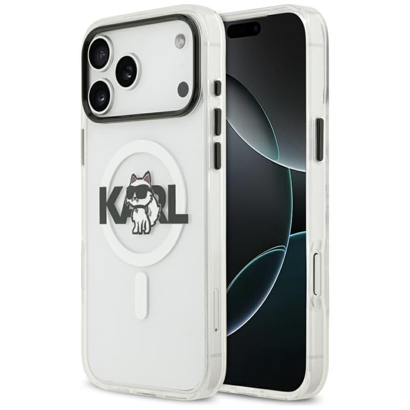 Karl Lagerfeld IML Choupette Sketch Logo MagSafe - Case for iPhone 17 Pro Max (transparent)