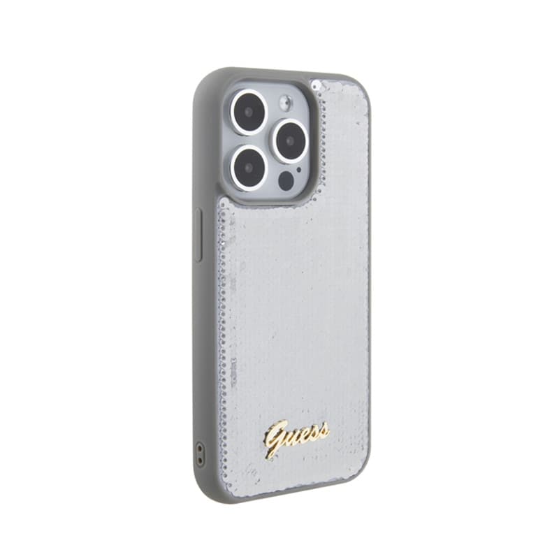 Guess Sequin Script Metal - Case for iPhone 15 Pro (Silver) 4