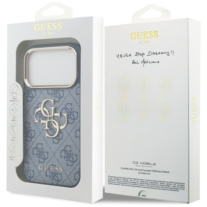 Guess 4G Big 4G Classic Logo - Case iPhone 17 Pro (Blue / Gold) 8