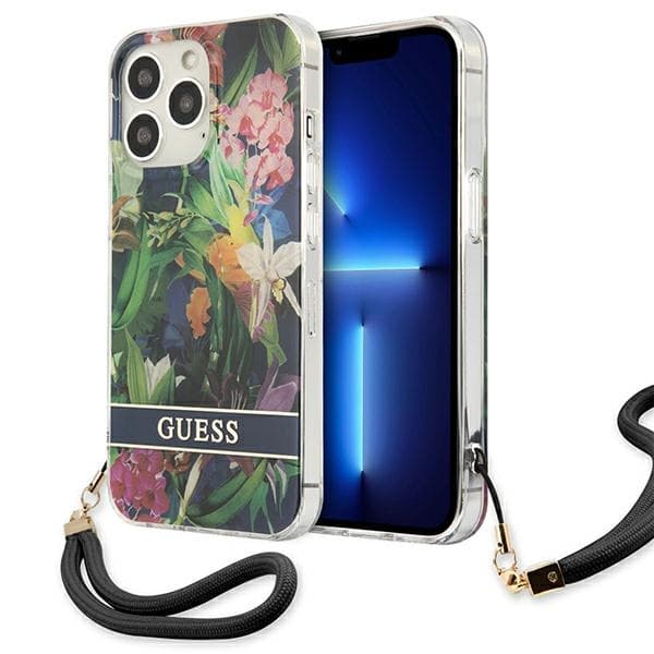 Guess Flower Cord - Cover for iPhone 13 Pro (Blue) 1