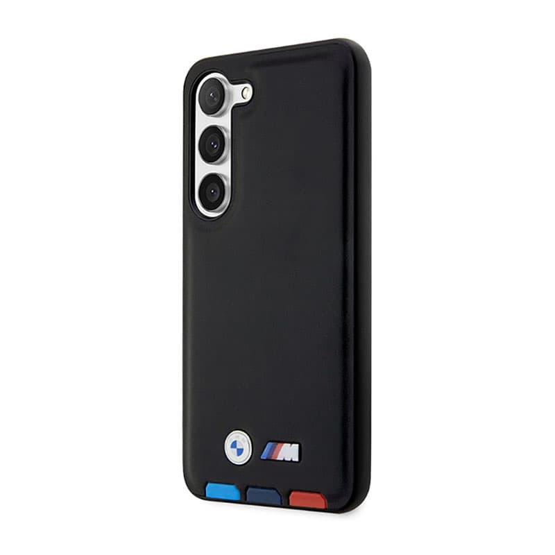 BMW Leather Hot Stamp Tricolor - Case for Samsung Galaxy S23+ (Black) 2